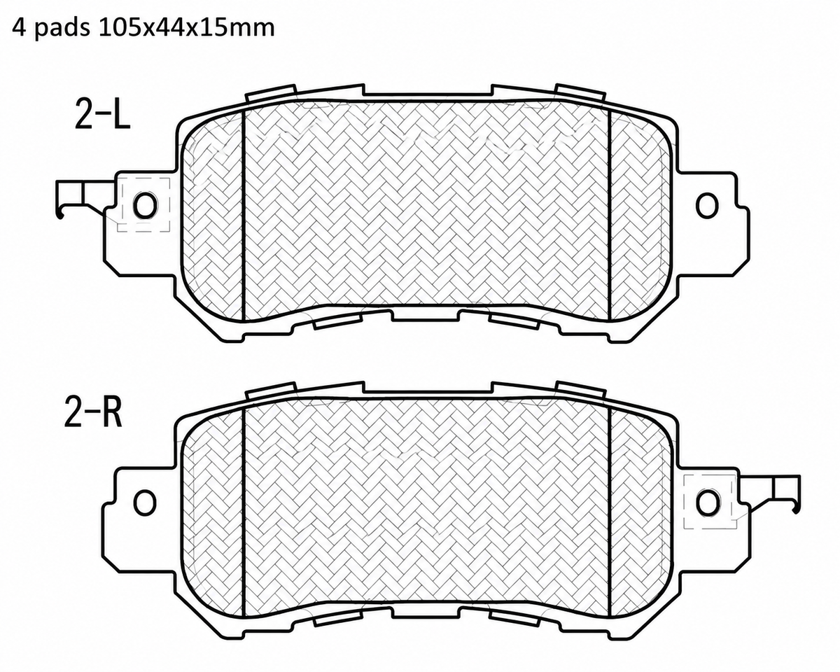 CPLUS Rear Brake Pads DB2227 – Mazda CX-3 & CX-5 2012 Onwards – Mechanical Handbrake
