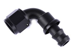 FITTING 8AN 90DEGREE TWIST 'N' FIT HOSE ENF BLACK