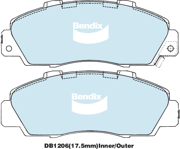 CPLUS Front Brake Pads DB1206 – Honda Accord, CR-V, HR-V, Odyssey, Prelude & Integra