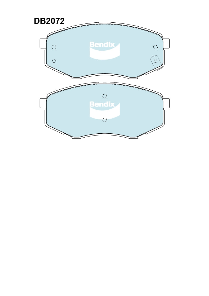 Bendix Front Brake Pads - DB2072 – Hyundai i45, ix35 & Kia Cerato, Sportage – 130mm
