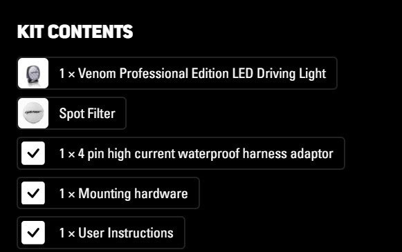 Venom Professional Edition LED Driving Light